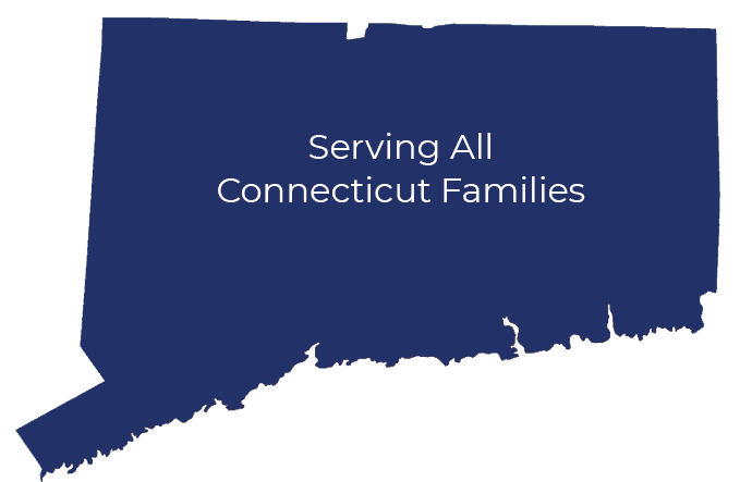 Connecticut Map in blue color