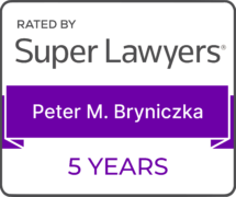 Super Lawyers 5 years Badge -SG Law Connecticut Attorney Peter Bryniczka